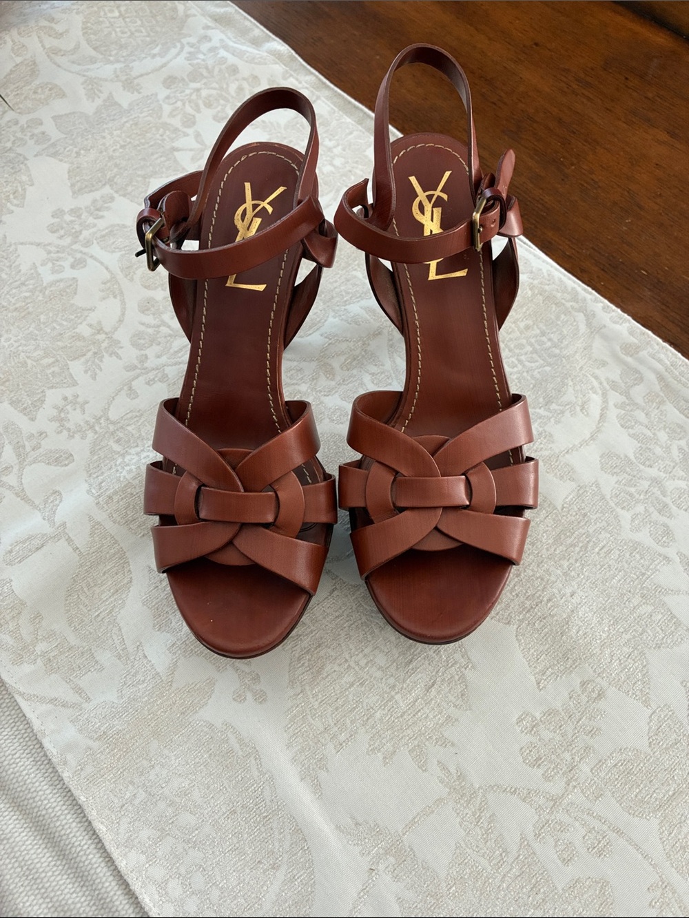 Yves Saint Laurent Tribute Platform Sandals EUC